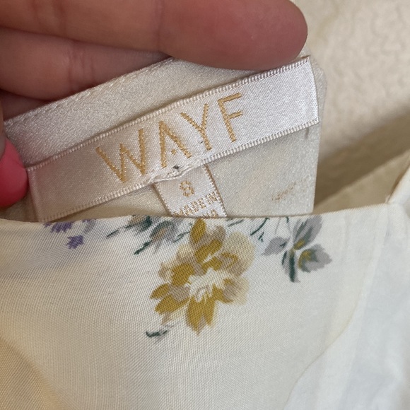 WAYF white floral front tie midi dress - Picture 3 of 8